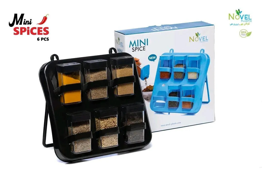 Mini Spice Rack 6 Pcs BPA-Free ABS Plastic