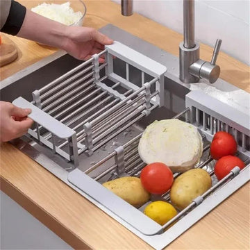 Stainless Steel Retractable Sink Dish Rack for Kitchen