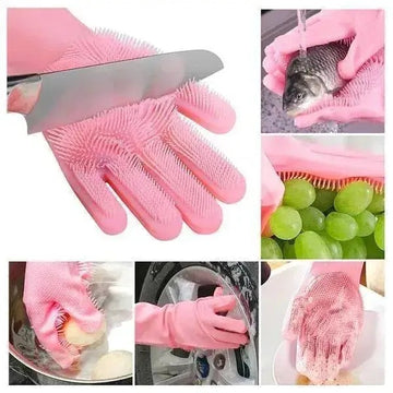 Silicone Dish Gloves Multi Color Non Slip Kitchen