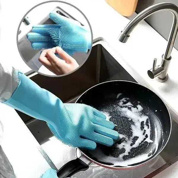 Silicone Dish Gloves Multi Color Non Slip Kitchen