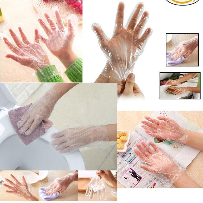 Transparent Waterproof Kitchen Gloves 100 Pcs Large Size